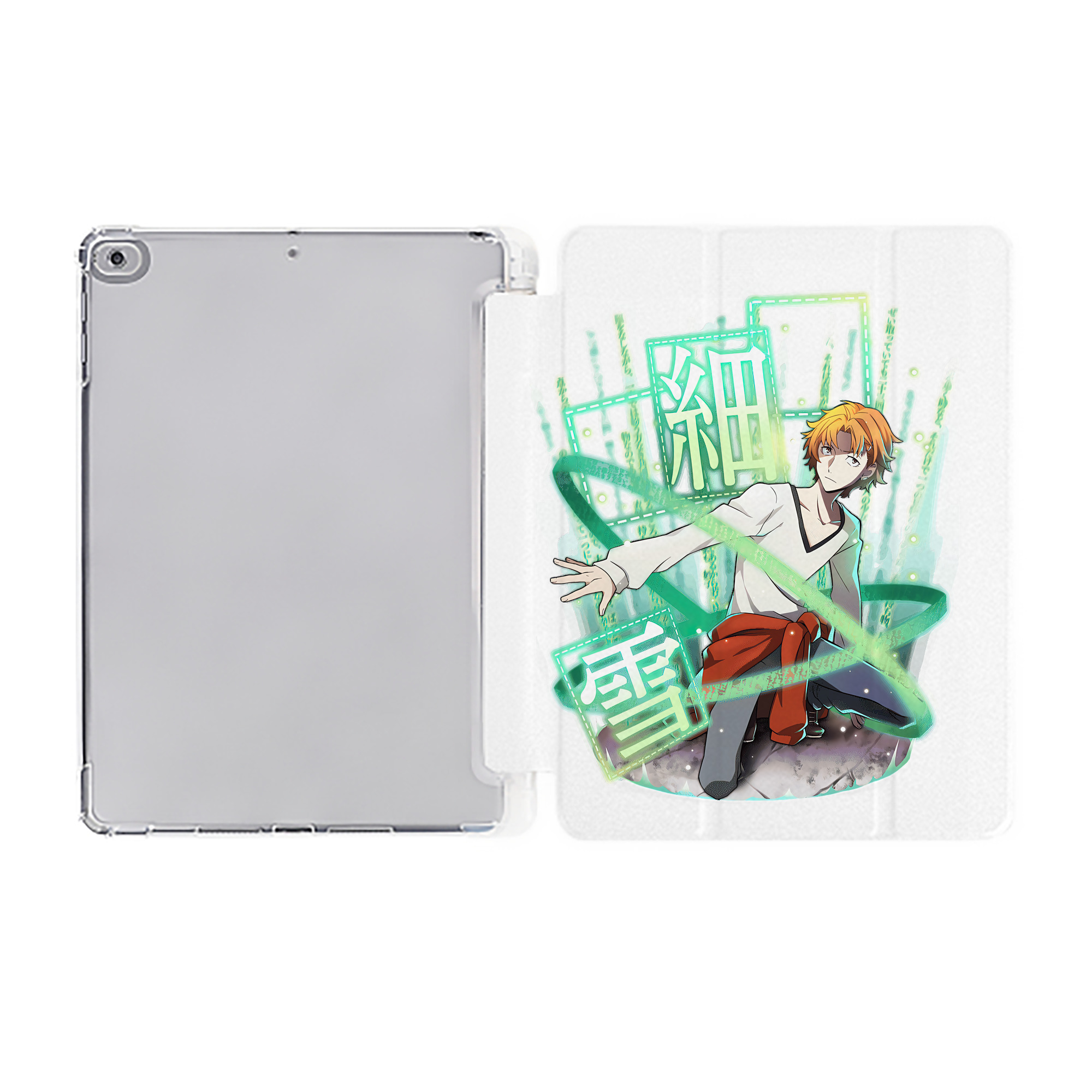 （画像用） 文豪ストレイドッグス Bungo Stray Dogs IPad ケース ペン収納付き 三つ折りスタンド PUレザー×シリコン 対応機種9.5/10.5/10.9インチ